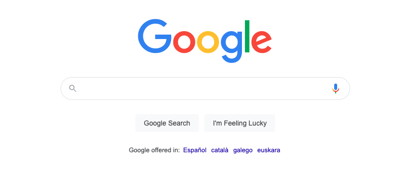 Google places their language selector on the page and offers only a few choices.