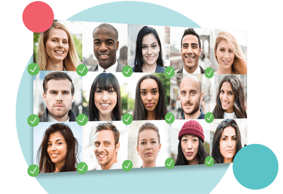 Illustration of the profile picture of several language experts on the LanguageWire Platform